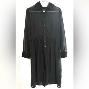 Sheer Black Witchy Shirtdress
